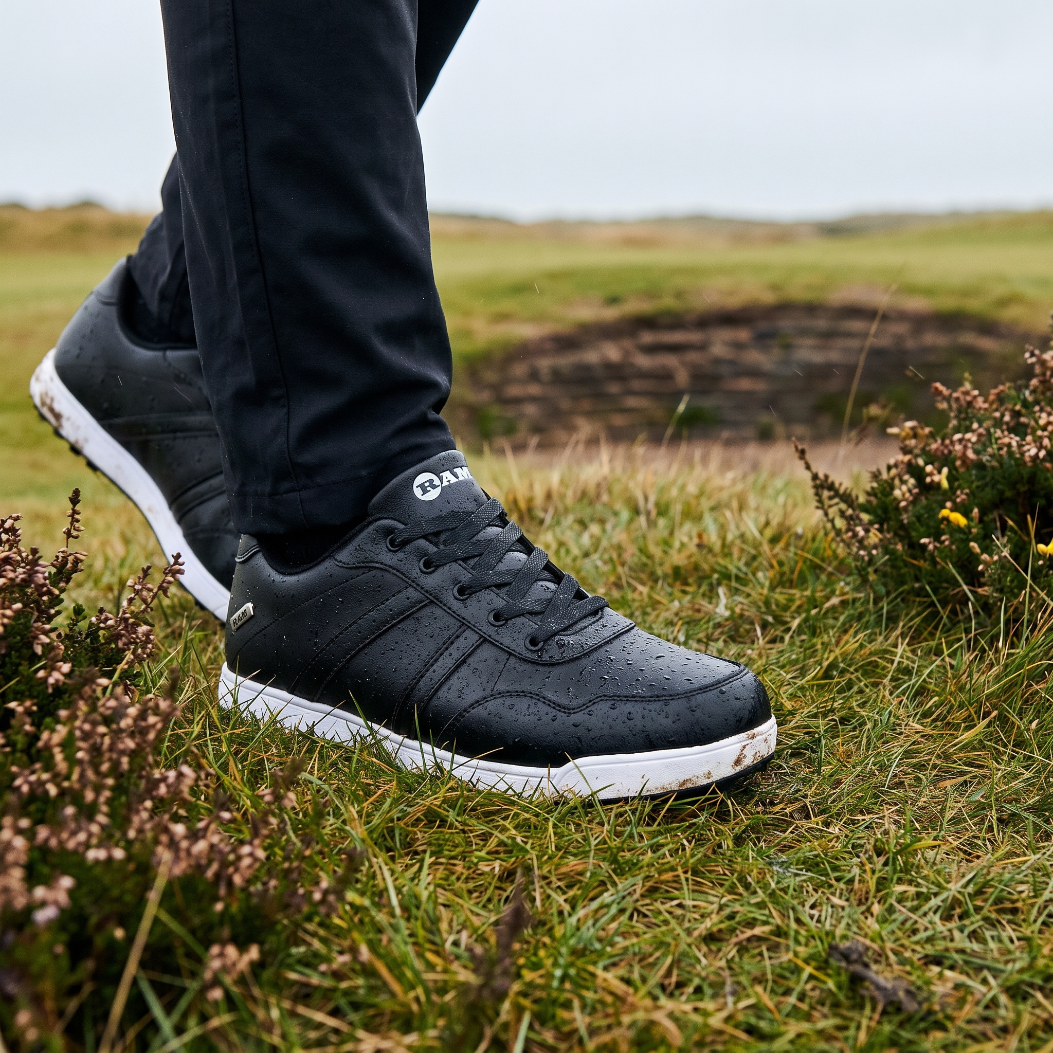 Ram FX Comfort Mens Waterproof Golf Shoes Black Chip Enterprises photo